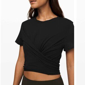 Black Lululemon  Time to restore wrap tee
